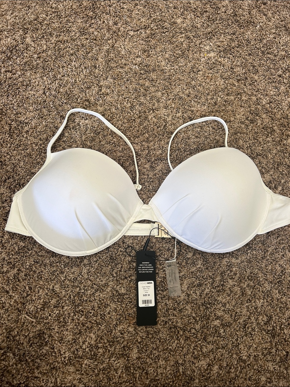 Fashion Nova White Push-Up Bikini Top